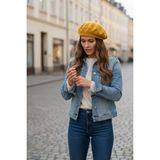 Giyu Shop Kadın Fransız Keçe Ressam Bere - Standart - Hardal
