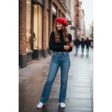 Giyu Shop Kadın Fransız Keçe Ressam Bere - Standart - Kırmızı