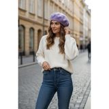 Giyu Shop Kadın Fransız Keçe Ressam Bere - Standart - Lila
