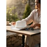 Giyu Shop Unisex Ayarlanabilir Ipli Yumuşak Dokulu Kovboy Şapkası - Standart - Beyaz