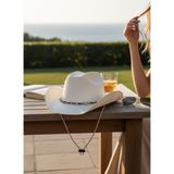 Giyu Shop Unisex Ayarlanabilir Ipli Yumuşak Dokulu Kovboy Şapkası - Standart - Ekru
