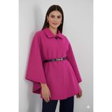 giyze Kemerli Kaşe Panço B9170 Fuşya