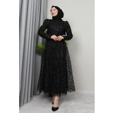 GİZ AGİYİM Ayperi Tesettür Abiye Siyah