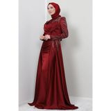 giz astore Asya Tesettür Abiye Bordo