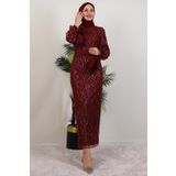 giz astore Dicle Tesettür Elbise Bordo