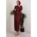 giz astore İnci Tesettür Abiye Bordo