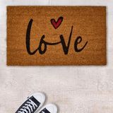 Giz Home 35x60 cm Bej Kalpli Love Kapı Önü Paspası