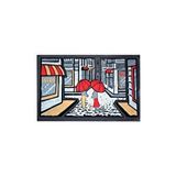 Giz Home 40x68 Cm Gizhome Italyan Format Kapi Paspasi Şemsiyeli Kizlar Siyah