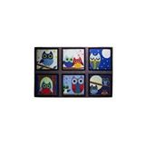 Giz Home 45x75 Rock ve roll Kapi Paspasi Sevimli Baykuslar Çok Renkli
