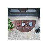 Giz Home Boyalı Megan Kaymaz Taban Yarımay Kahve Evler Kapı Paspası 40x75 Çok Renkli