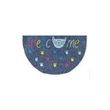 Giz Home Boyalı/megan Kapı Paspası 40x70 Yarımay Gri Welcome Pati Çok Renkli