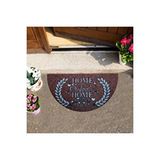 Giz Home Boyalı/megan Kaymaz Taban Kapı Paspası Yarımay 40x75 Kahve Home Sweet Home Çok Renkli