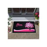 Giz Home Italyan Kokardo Kapı Önü Paspası Pembe Ağaç - 40x68 Cm Çok Renkli