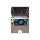 Giz Home Italyan Kokardo Kapı Paspası 40x68 Mavi Çiçek Çok Renkli