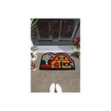 Giz Home Italyan Sempatık Kapı Paspası Neşeli Yuva 40x68 Çok Renkli