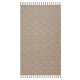 Giz Home Jacq 120x180 cm Kahverengi Beyaz Geometri Pamuk ve Jüt Halı