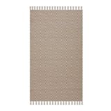 Giz Home Jacq 80x150 cm Kahverengi Beyaz Geometri Pamuk ve Jüt Halı
