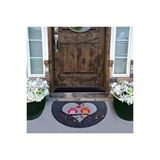 Giz Home Kaymaz Taban Kapı Paspası Yarımay 40x75 Gri Çift Baykuş Çok Renkli