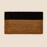 Giz Home Koko Bordürlü Kapı Önü Paspası - Bej / Siyah - 35X60 cm - Bej - Siyah - Montajsız