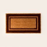 Giz Home Koko Çift Çerçeveli Kapı Önü Paspası - Kahverengi / Bej - 35X60 cm - Kahverengi - Bej - Montajsız