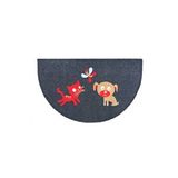 Giz Home Luna Italyan Kaymaz Taban Kapı Paspası 40x65 Yarımay Gri Kedi Köpek Kelebek