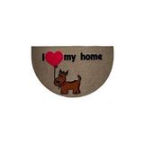 Giz Home Luna Italyan Kaymaz Taban Kapı Paspası 40x65 Yarımay Kahve My Home Köpek Kahverengi