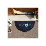 Giz Home Megan Kapi Paspasi Yarimay 40x75 Gri Welcome Pati Çok Renkli