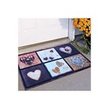 Giz Home Rock ve roll Kapı Paspası 45x75 Cozy Love Çok Renkli