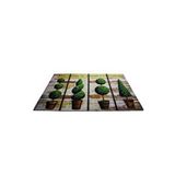 Giz Home Rock ve roll Kapı Paspası 45x75 Saksıda Ağaçlar Çok Renkli