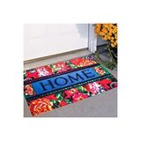 Giz Home Rock ve roll Kaymaz Taban Kapı Paspası 40x60 Çiçekli Home Çok Renkli