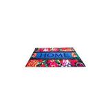 Giz Home Rock ve roll Kaymaz Taban Kapı Paspası 45x75 Çiçekli Home Çok Renkli