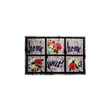 Giz Home Rock ve roll Kaymaz Taban Kapı Paspası 45x75 Home Sweet Home Gül Çok Renkli
