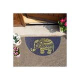 Giz Home Yarımay Kaymaz Taban Kapı Paspası 40x75 Gri Fil Çok Renkli