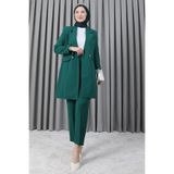 Giza Giyim Tesettür Blazer Ceket Takım Zümrüt