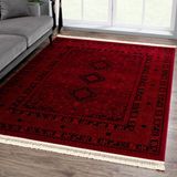 Giza Home Afgan Türkmen Otantik Desenli Dokuma Salon ve Oturma Odası Halısı 2959H 160x230 - Bordo - 160 x 230 cm