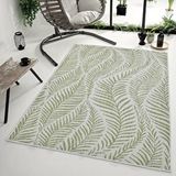 Giza Home Eco Sisal Balkon Teras Bahçe Piknik Kamp Mutfak Dokuma Yeşil Halı Kilim 13302a Krem