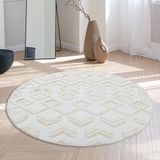 Giza Home Madu Yumuşak Peluş Post Shaggy Yuvarlak Krem Halı – Çocuk Odası, Oturma Odası, Salon, Mutfak ve Antre Halısı 1184O_RO66