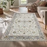 Giza Home Motto Vintage Modern Dokuma Halı Oturma Odası Salon Halısı Y961D_WV15