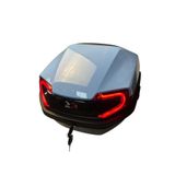 GİZA MOTOR Işıklı- Sırt Dayamalı Motosiklet Arka Çanta 33 Lt Kapasite Metalik(Parlak) Açık Mavi(Buz Mavisi)