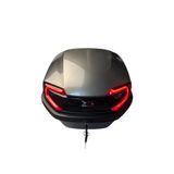 GİZA MOTOR Işıklı- Sırt Dayamalı Motosiklet Arka Çanta 33 Lt Kapasite Metalik(Parlak) Koyu Gri