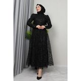 Giza Store Ayperi Tesettür Abiye Siyah - 38