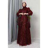 Giza Store Betül Tesettür Abiye Bordo - 46