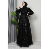 Giza Store Betül Tesettür Abiye Siyah - 46