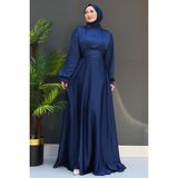 Giza Store Milanda Tesettür Abiye Pembe - Lacivert - 40