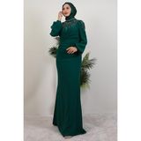 Giza Store Nehir Tesettür Elbise Yeşil - 40