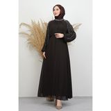 Giza Store Semra Tesettür Elbise Acı Kahve - 42