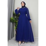 Giza Store Semra Tesettür Elbise Siyah - Gece Mavi - 38