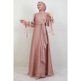 Giza Store Sümbül Tesettür Elbise Koyu Pudra - 44