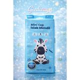 Gizdizayn Mini Cep Islak Mendil 8'li Paket ve Toplam 64 Yaprak, Taşınabilir Çanta Boy, Cep Tipi - Mavi