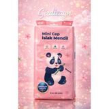 Gizdizayn Mini Cep Islak Mendil 8'li Paket ve Toplam 64 Yaprak, Taşınabilir Çanta Boy, Cep Tipi - Pembe